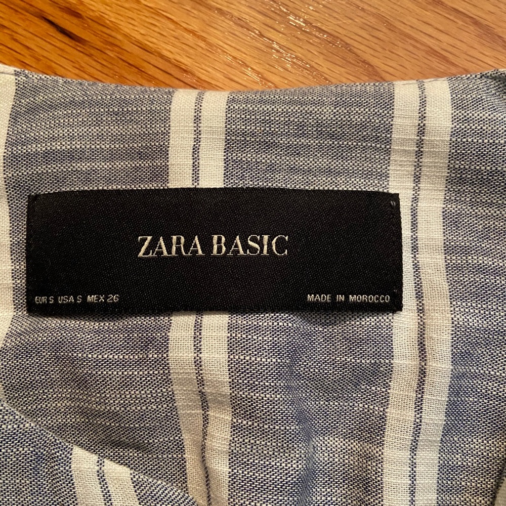 Zara Basic Striped Bell Sleeve Jacket - image 8